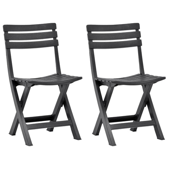 Folding Garden Chairs 2 pcs Plastic