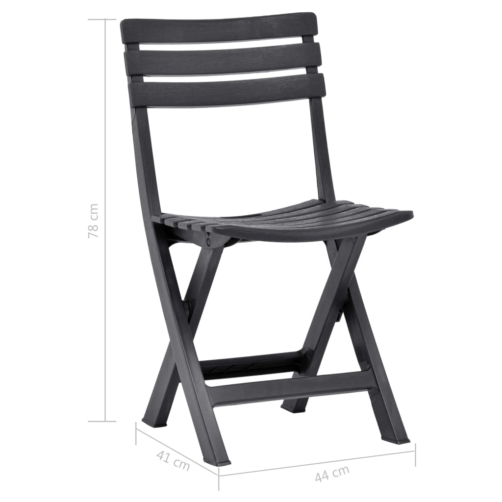 Folding Garden Chairs 2 pcs Plastic