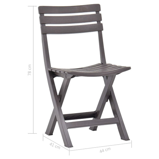 Folding Garden Chairs 2 pcs Plastic Mocha