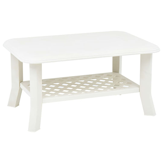 Coffee Table  90x60x46 cm Plastic with storage shelf, perfect for outdoor use.