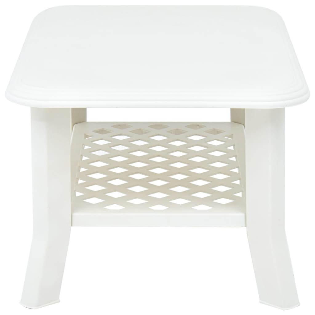 Coffee Table  90x60x46 cm Plastic with storage shelf, durable outdoor furniture for daily use.