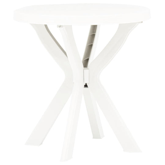 Bistro table in white, Ø70 cm, lightweight plastic design perfect for outdoor furniture and patio gatherings.