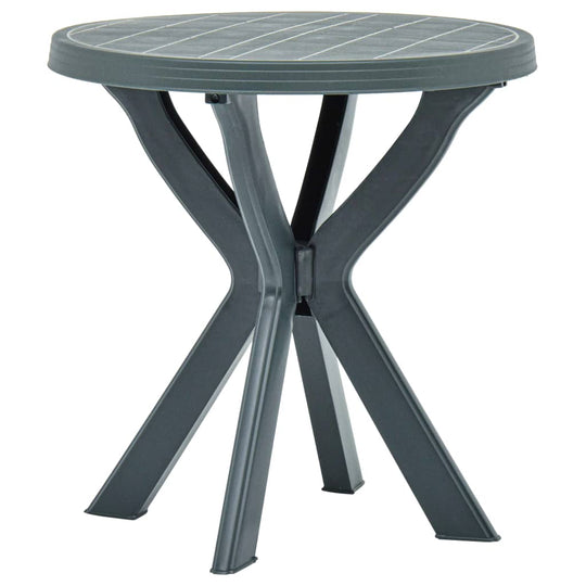 Bistro table green Ø70 cm plastic, durable outdoor furniture for garden, patio, or deck, maintenance-free and lightweight design.