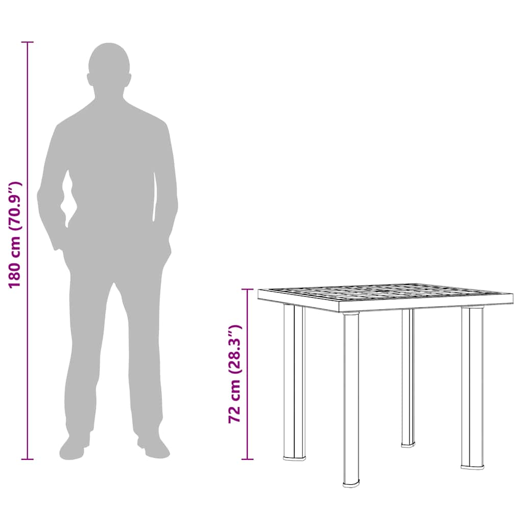 طاولة حديقة بلاستيكية 80×75×72 سم