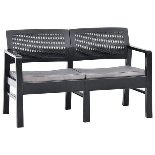 2-Seater Garden Bench with Cushions 120 cm Plastic
