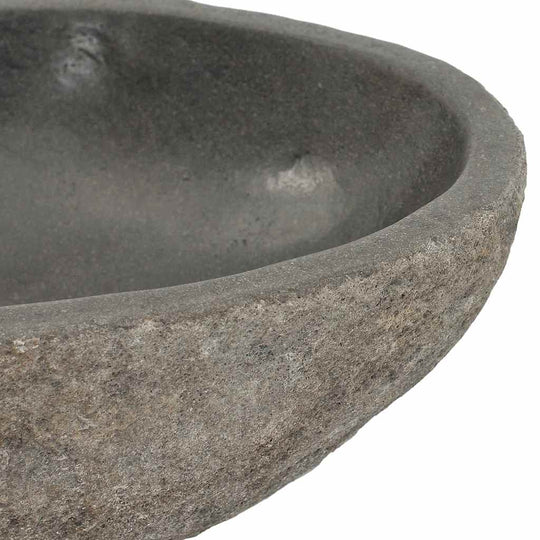 Basin River Stone Oval (29-38)x(24-31) cm close-up showcasing natural texture and polished surface of the wash basin.
