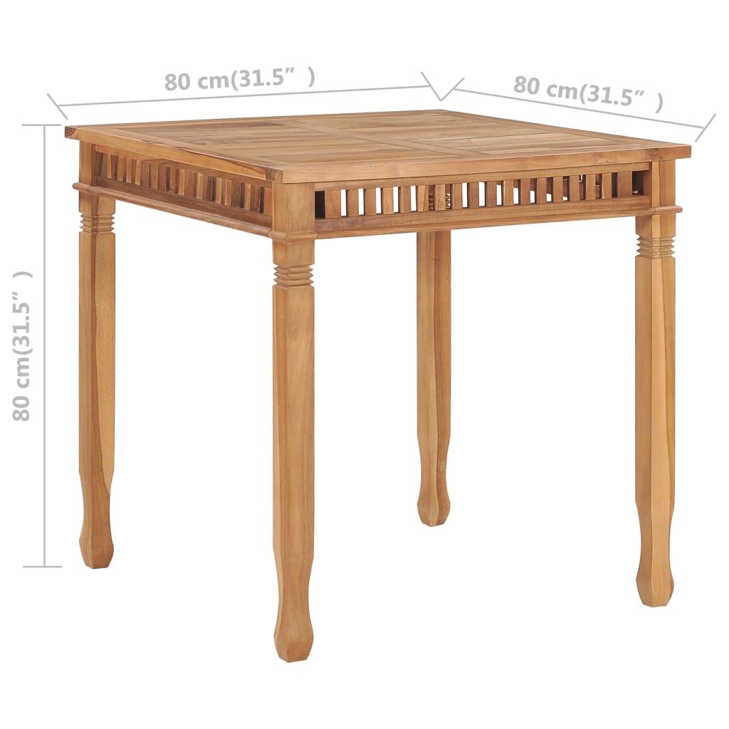 Garden Dining Table 80x80x80 cm Solid Teak Wood , Outdoor Tables