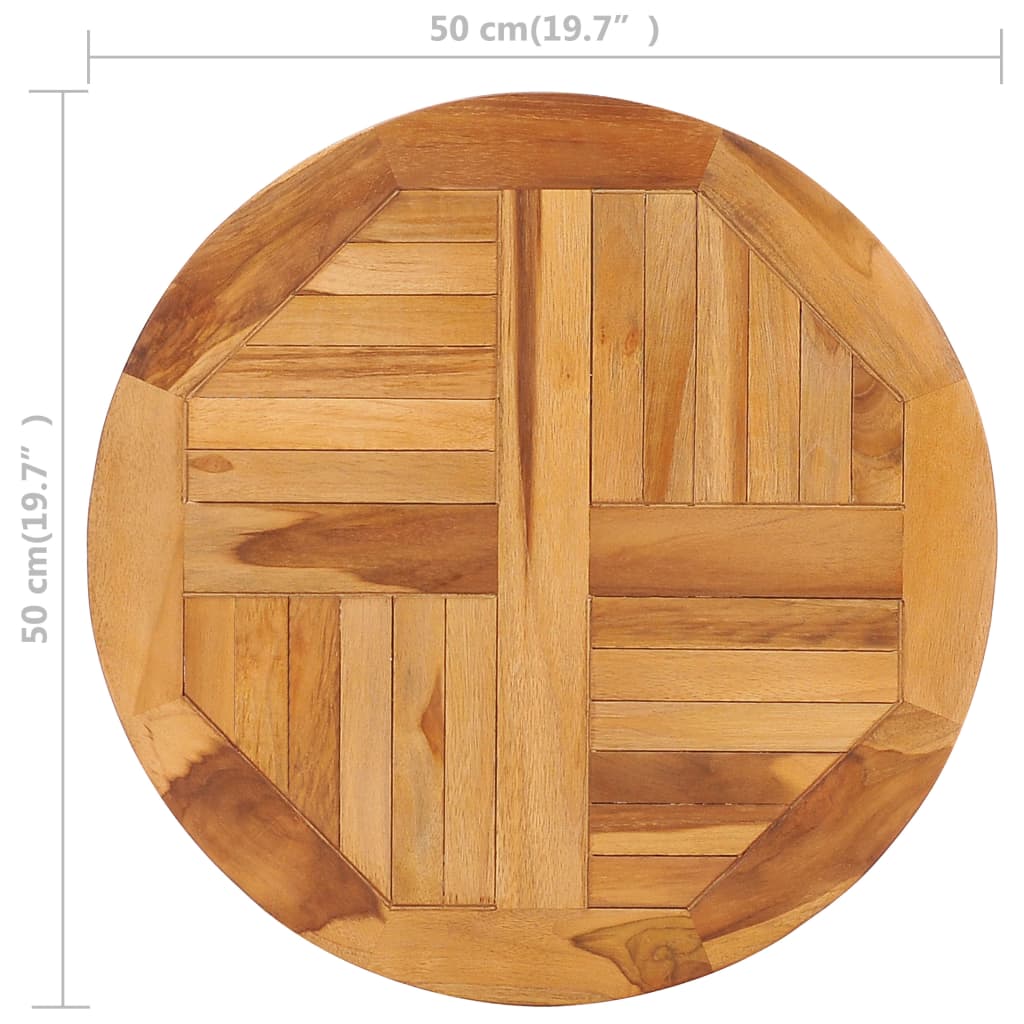 Wooden rotating table disk made of solid teak, measuring 50 cm, perfect for serving spices and condiments at dining tables.