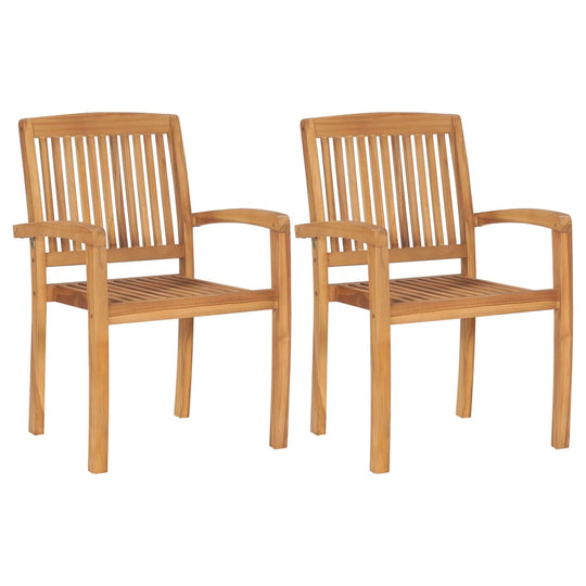 Stacking Garden Dining Chairs 2 pcs Solid Teak Wood , Furniture -> Outdoor Furniture -> Outdoor Seating -> Outdoor Chairs , Durable,eligant,Furniture -,Home & Garden -,Modern Design,new-305021,Outdoor Chairs,Outdoor Furniture -,Outdoor Seating -,Wooden Fu