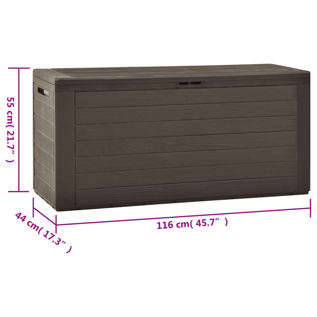 Garden Storage Box Brown 116x44x55 cm