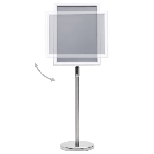 A3 Pedestal Poster Stand Silver Aluminium Alloy