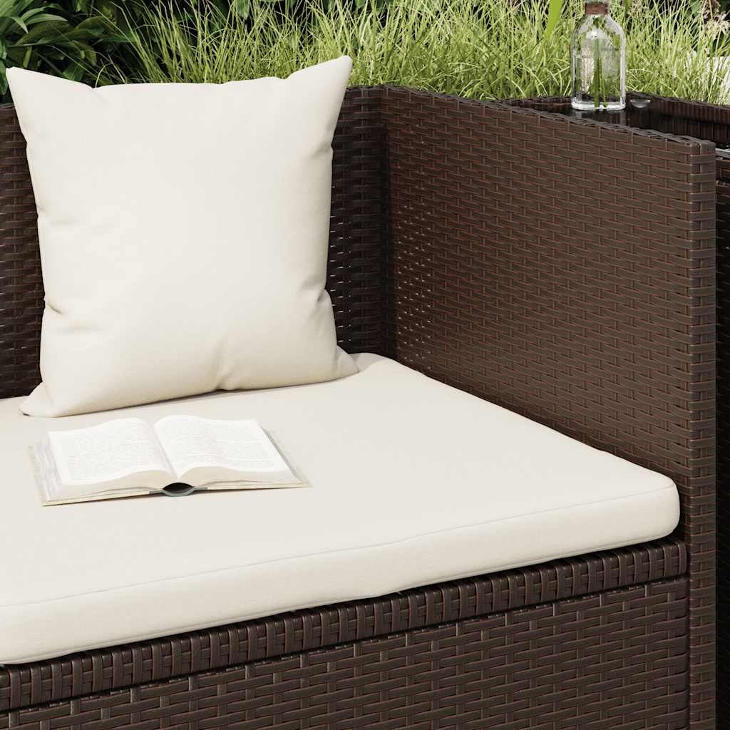 Garden Bed with Cushion & Pillows Poly Rattan