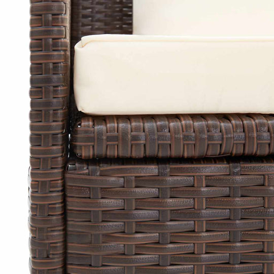 Garden Bed with Cushion & Pillows Poly Rattan