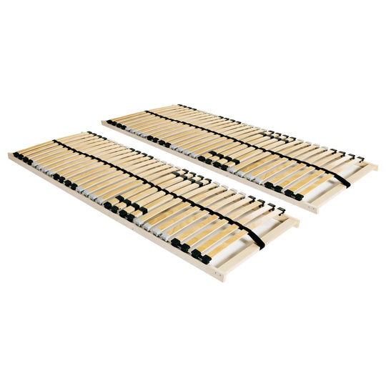 Slatted Bed Bases without Mattress  pcs with 28 Slats 90x200 cm showcasing durable beechwood frame and birch slats.