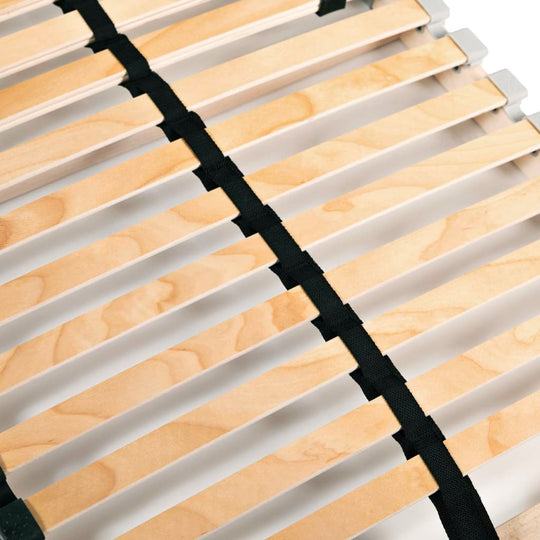 Slatted Bed Bases without Mattress pcs with 28 Slats 90x200 cm showing the sturdy beechwood slats and rubber caps.
