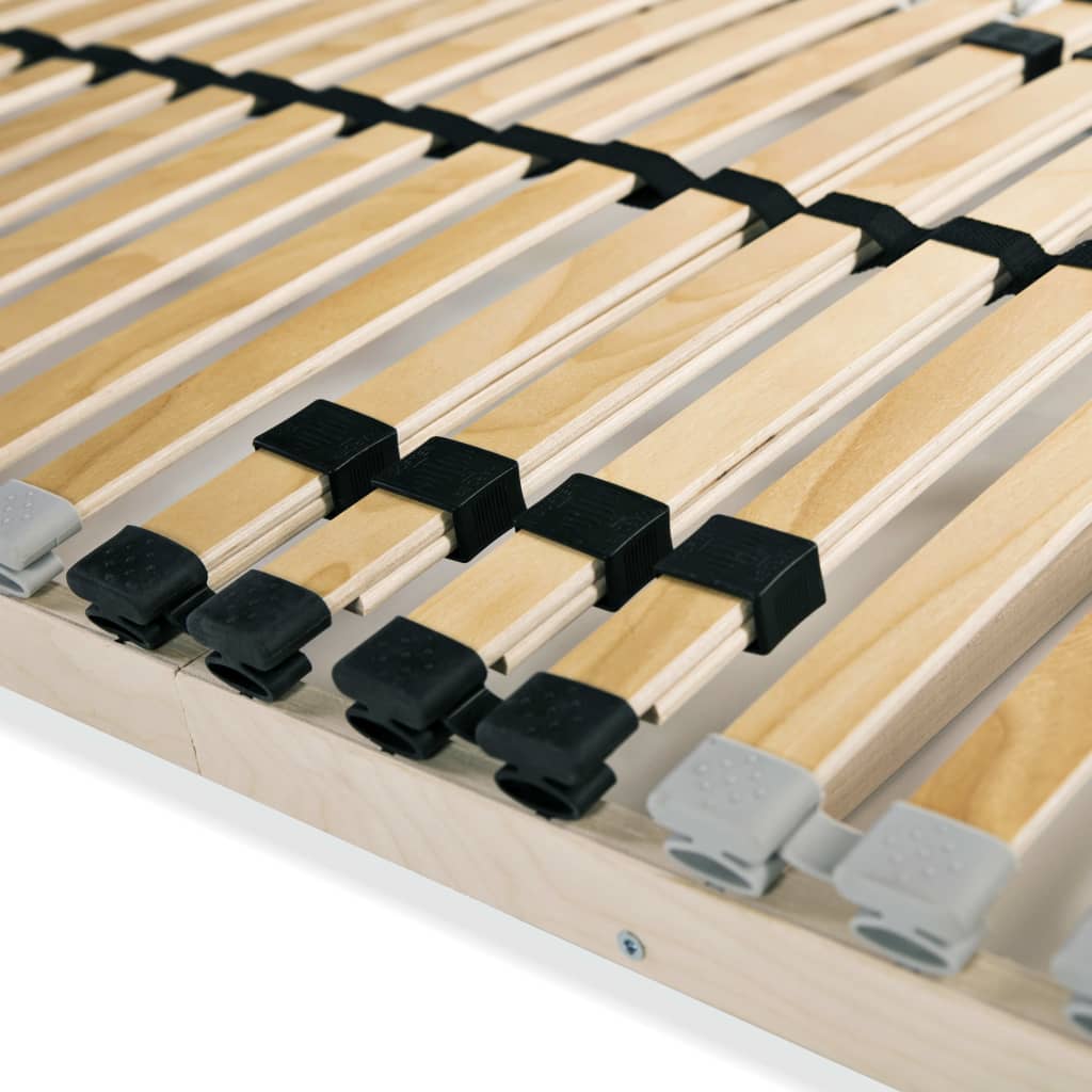 Slatted Bed Bases without Mattress  pcs with 28 Slats 90x200 cm showing sturdy slats and rubber caps for stability.