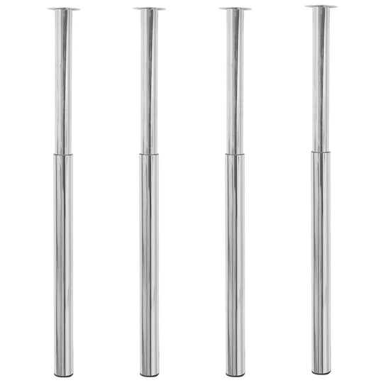 Telescopic Table Legs 4 pcs Chrome 710 mm-1100 mm, sturdy and adjustable table legs for various furniture.