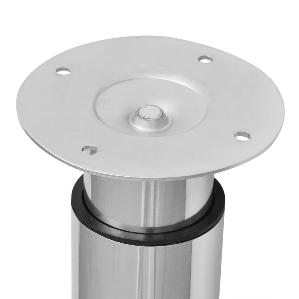 Telescopic Table Legs 4 pcs Chrome 710 mm-1100 mm top view of attachment plate and leg detail.