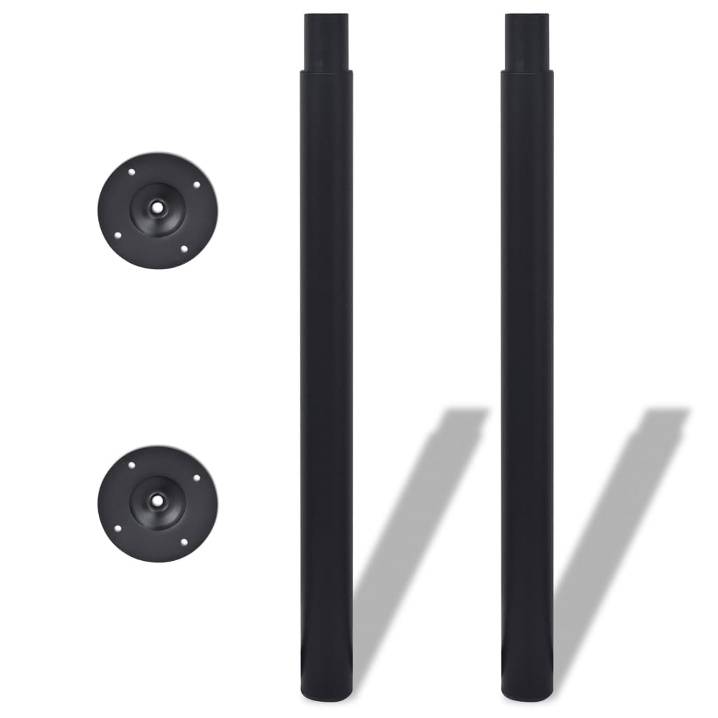 Telescopic Table Legs 4 pcs  710 mm-1100 mm, black adjustable table legs, replacement legs for tables and desks