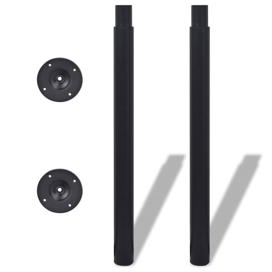 Telescopic Table Legs 4 pcs  710 mm-1100 mm, black adjustable table legs, replacement legs for tables and desks
