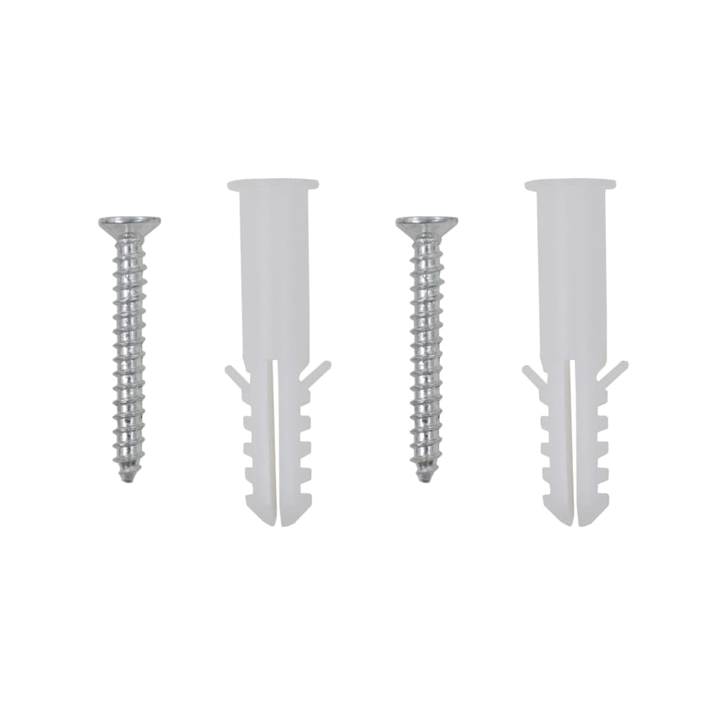 Set of wall mounting screws and anchors for easy installation of mirrors and other wall decor.