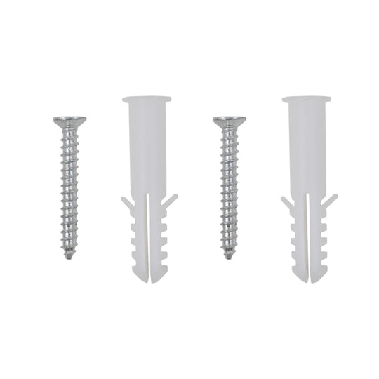 Set of wall mounting screws and anchors for easy installation of mirrors and other wall decor.