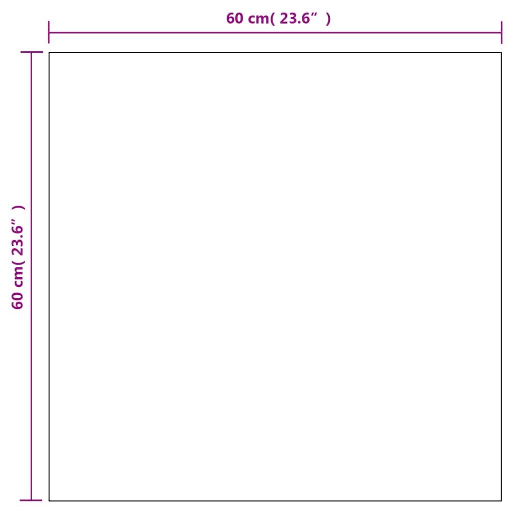 Wall Mirrors  pcs 60x60 cm Square Glass dimensions showing 60 cm x 60 cm size specifications.