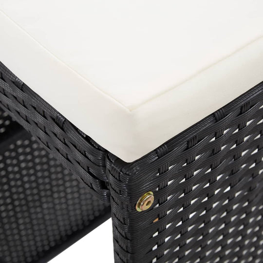 7 Piece Garden Bar Set with Cushions Poly Rattan