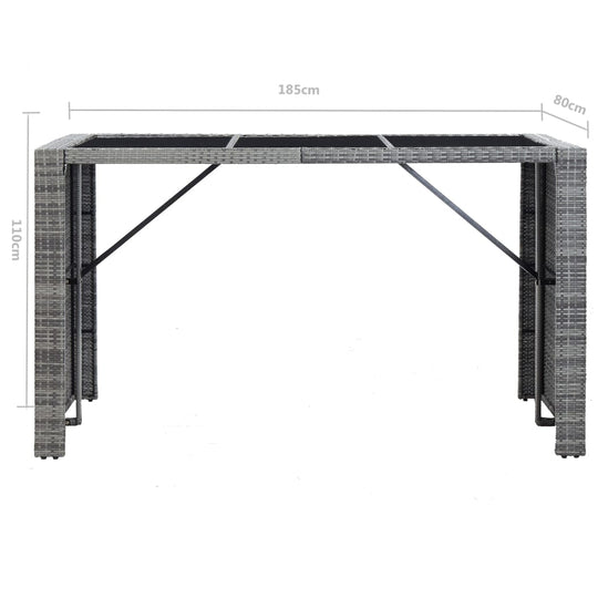 7 Piece Garden Bar Set with Cushions Poly Rattan