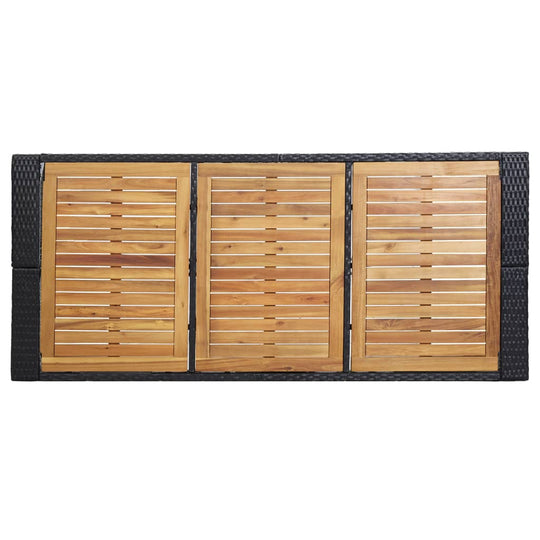 7 Piece Outdoor Bar Set with Cushions Poly Rattan