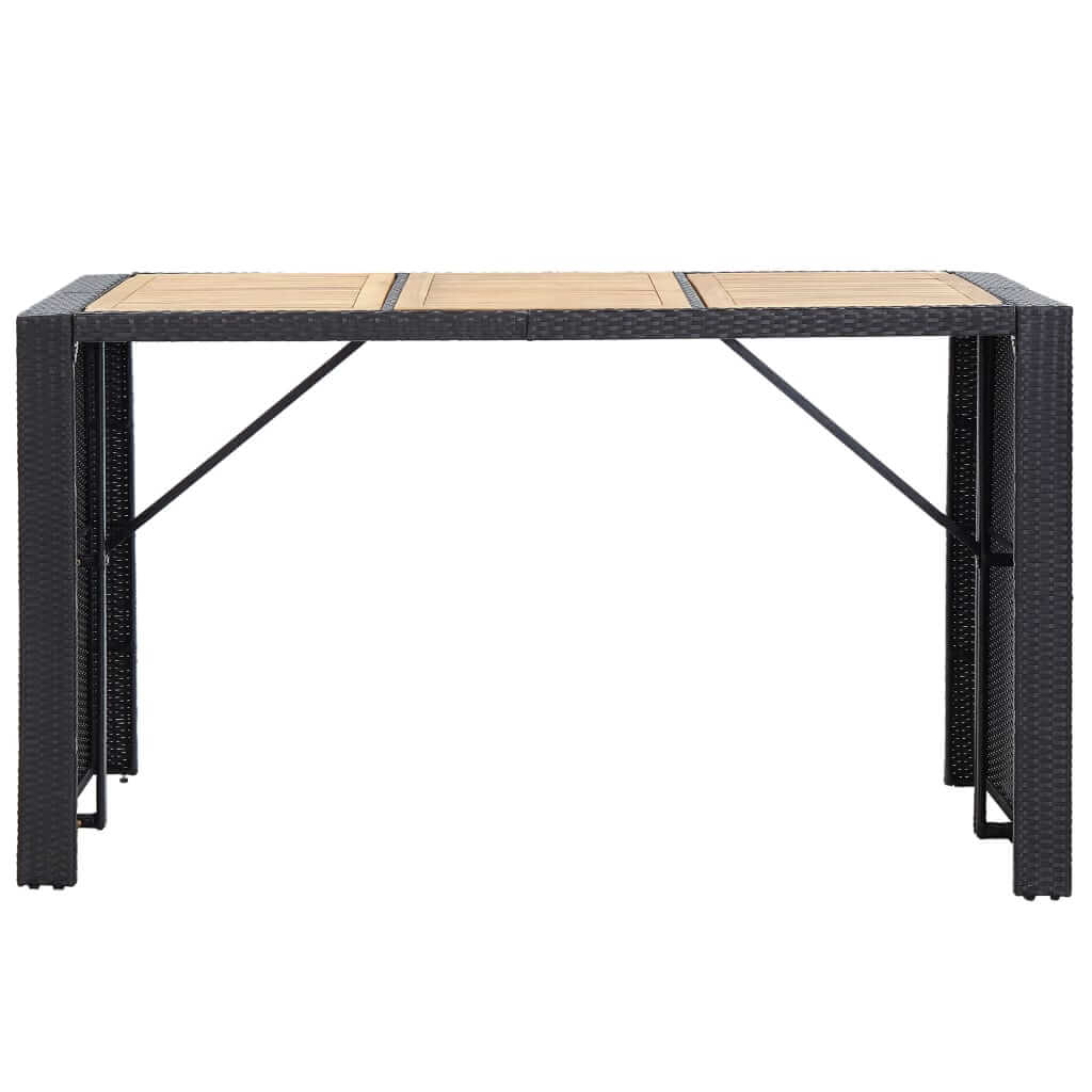 7 Piece Outdoor Bar Set with Cushions Poly Rattan