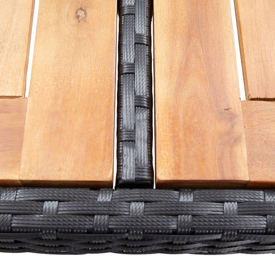 7 Piece Outdoor Bar Set with Cushions Poly Rattan