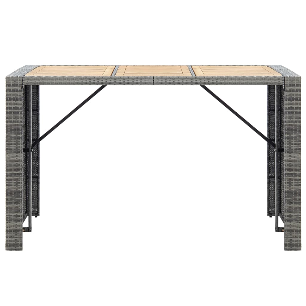 7 Piece Outdoor Bar Set with Cushions Poly Rattan