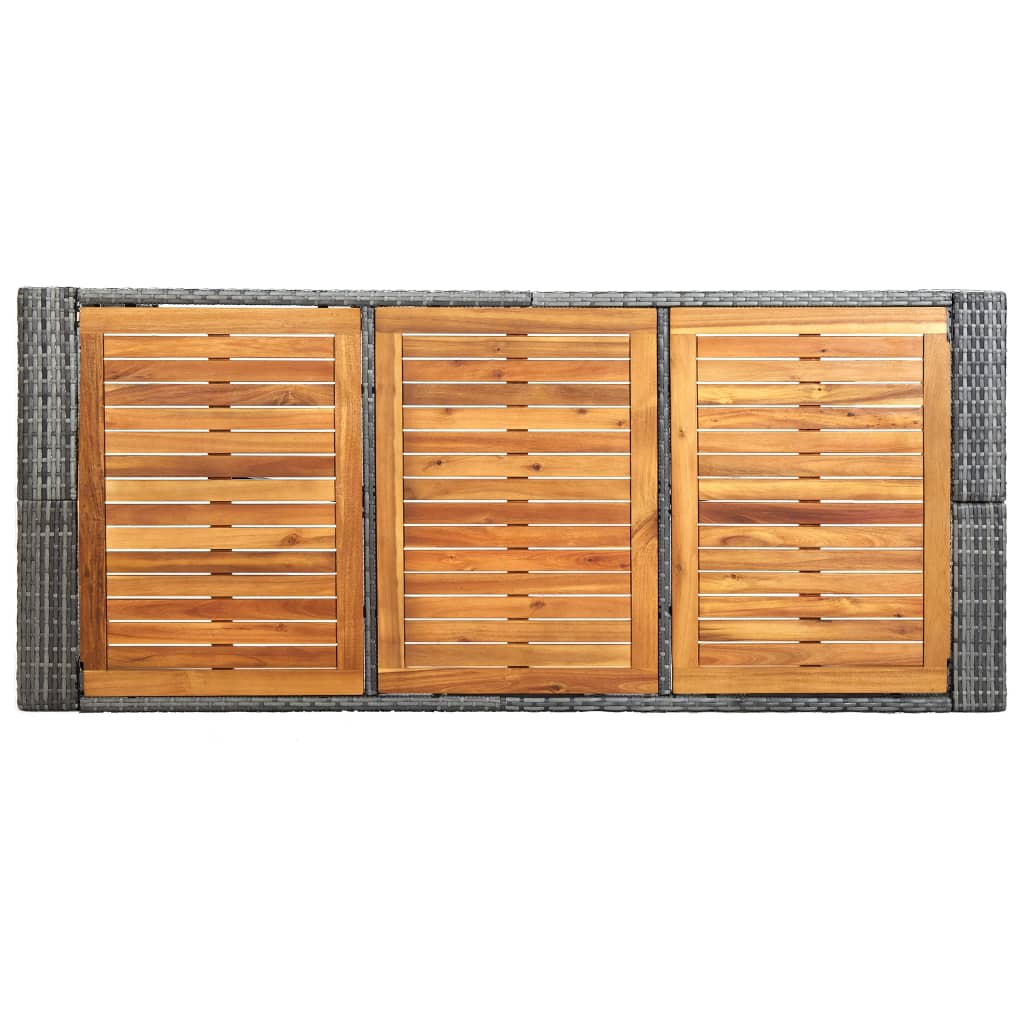 7 Piece Outdoor Bar Set with Cushions Poly Rattan