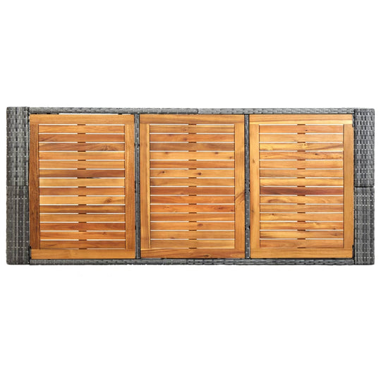 7 Piece Outdoor Bar Set with Cushions Poly Rattan