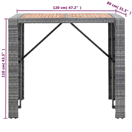 5 Piece Outdoor Bar Set Poly Rattan and Wood Acacia , Furniture -> Outdoor Furniture -> Outdoor Furniture Sets , Durable,eligant,Furniture -,Home & Garden -,Modern Design,new-305021,Outdoor Furniture -,Outdoor Furniture Sets,Wooden Furniture