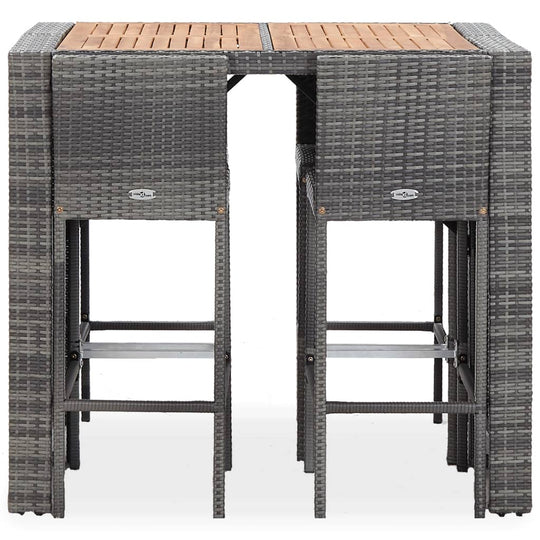 5 Piece Outdoor Bar Set Poly Rattan and Wood Acacia , Furniture -> Outdoor Furniture -> Outdoor Furniture Sets , Durable,eligant,Furniture -,Home & Garden -,Modern Design,new-305021,Outdoor Furniture -,Outdoor Furniture Sets,Wooden Furniture