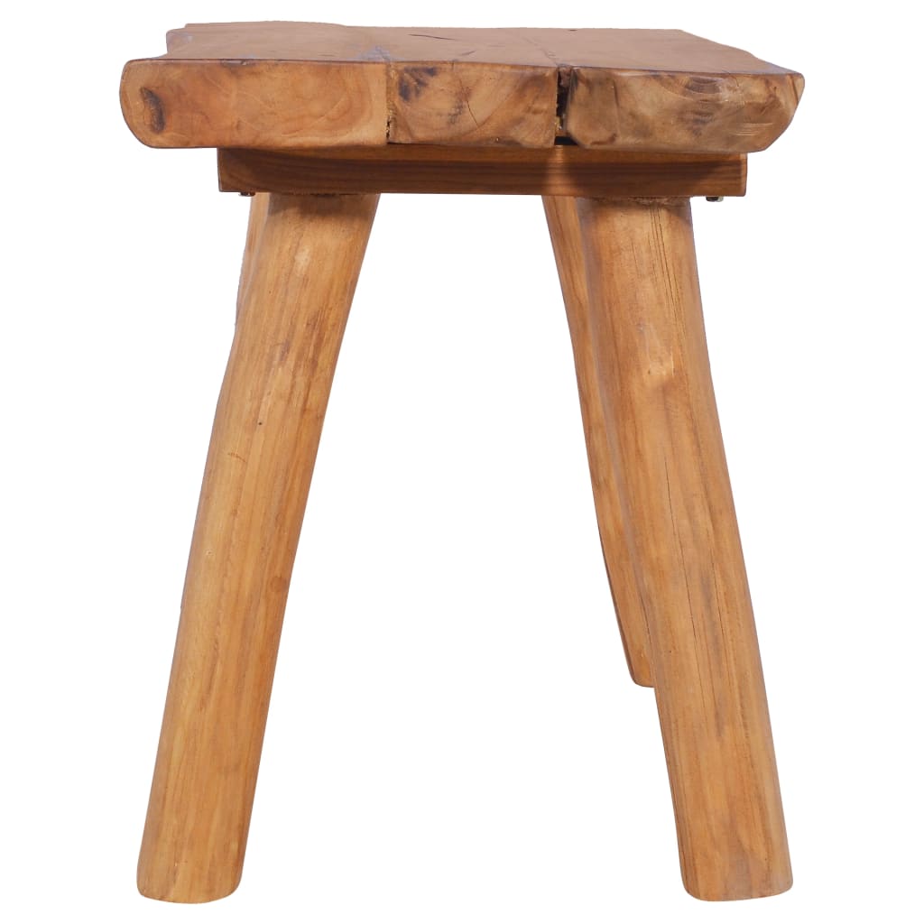 Solid teak wood garden bench with sturdy legs, perfect for outdoor furniture and versatile home decor.