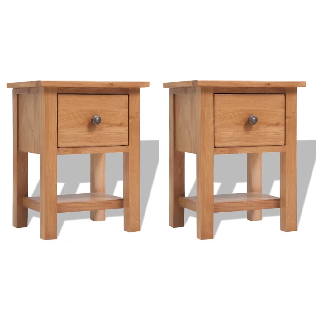 Nightstands 2 pcs 36x30x47 cm Solid Oak Wood , Furniture -> Tables -> Bedside Tables , Bedside Tables,eligant,Furniture -,Modern Design,new-305021,Oak,Tables -,Wooden Furniture