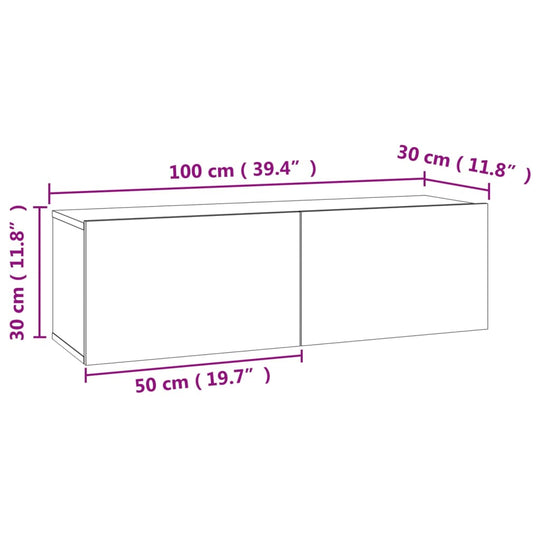 TV Cabinet Concrete Grey 100x30x30 cm Engineered Wood