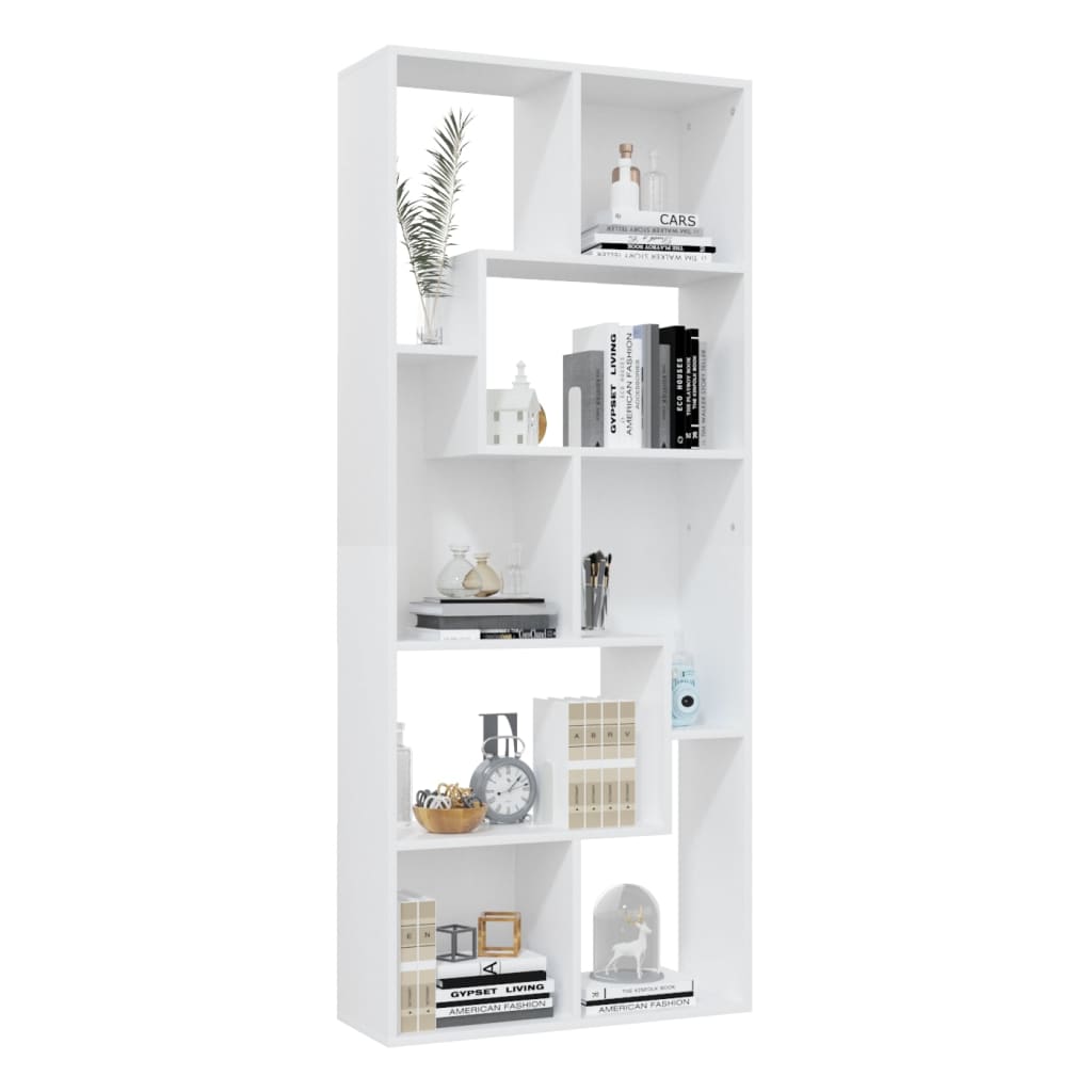 Book Cabinet 67x24x161 cm Engineered Wood with spacious compartments for books and decor.