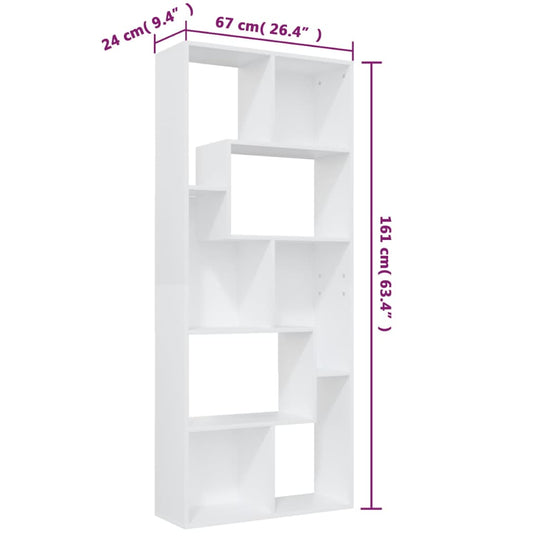Book Cabinet 67x24x161 cm Engineered Wood with multiple compartments and sleek design