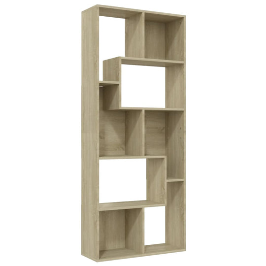 Book Cabinet Sonoma Oak 67x24x161 cm Engineered Wood with multiple spacious compartments for storage.