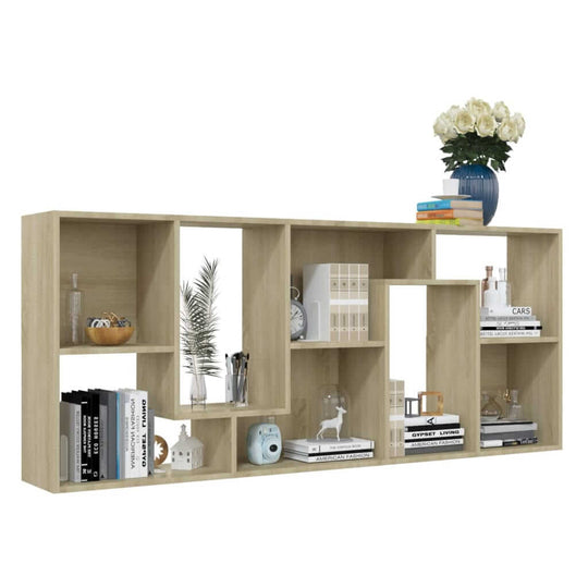 Book Cabinet Sonoma Oak 67x24x161 cm Engineered Wood with spacious compartments for books and decor.