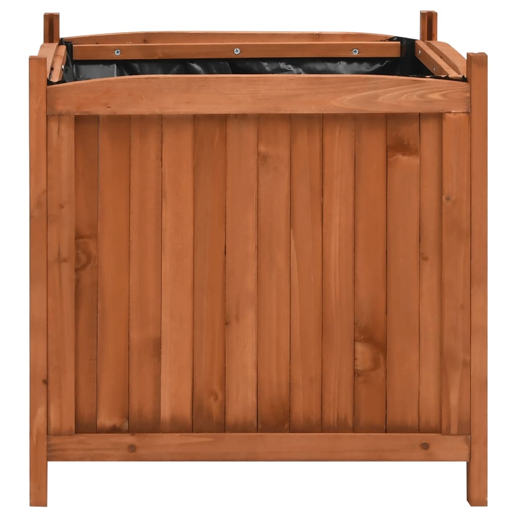 Wooden raised bed planter 50x50x50 cm, durable firwood, ideal outdoor furniture for gardens and patios.
