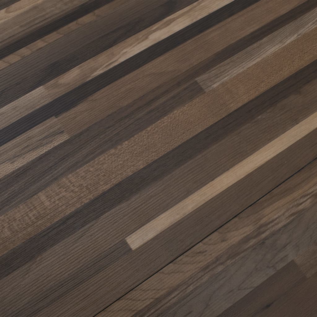 Self-adhesive PVC flooring planks in striped brown design, showcasing a modern and stylish surface for interior spaces.