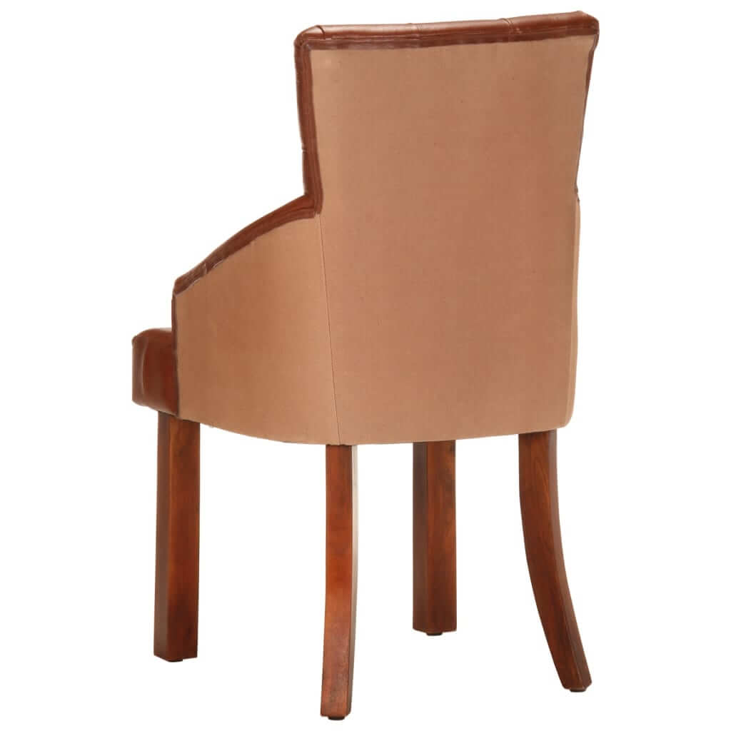 Dining Chairs 2 pcs Brown Real Goat Leather