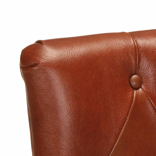 Dining Chairs 2 pcs Brown Real Goat Leather