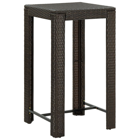 Garden Bar Table  60.5x60.5x110.5 cm Poly Rattan