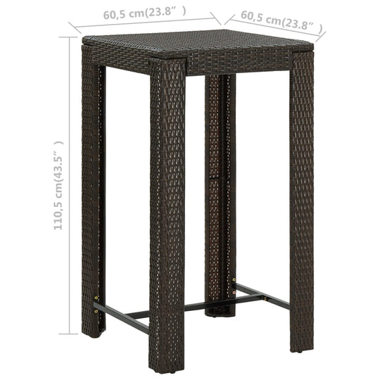 Garden Bar Table  60.5x60.5x110.5 cm Poly Rattan